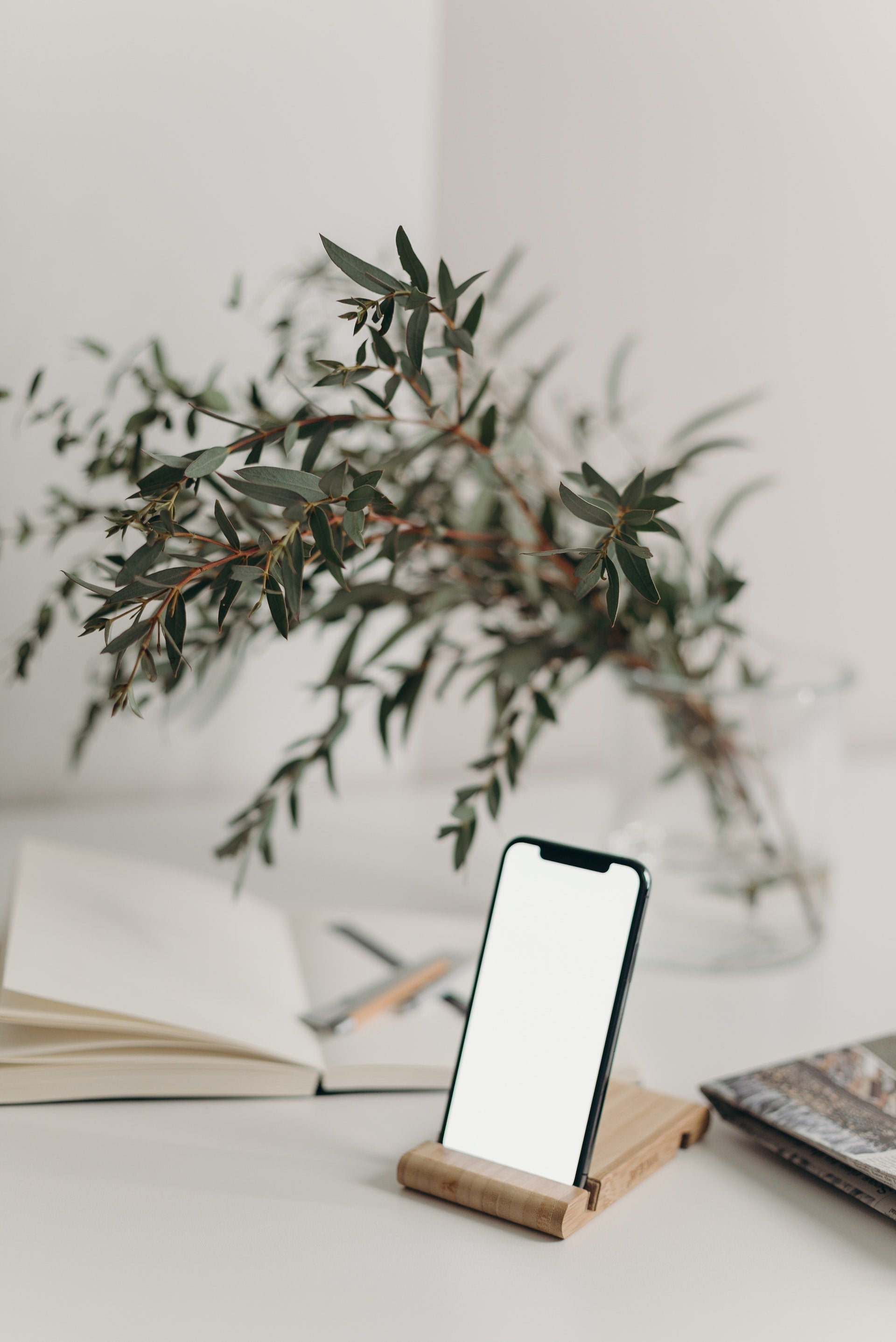 White empty phone screen representing insurance receipt